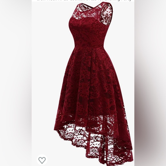 Maudress Dress in deep crimson with Soft lace overlay - Picture 5 of 9